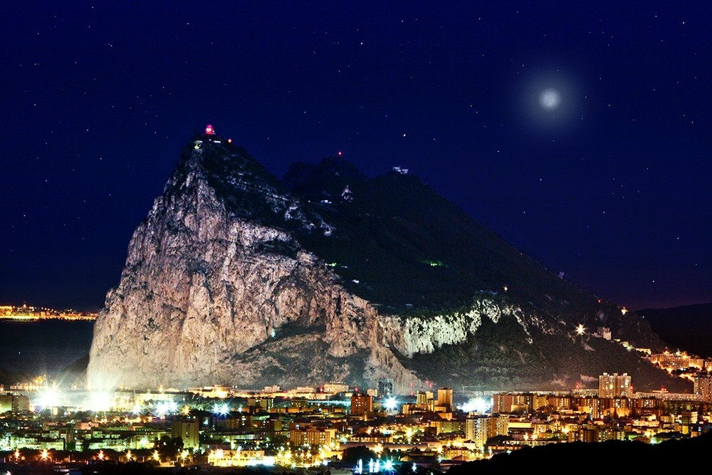 Gibraltar at night